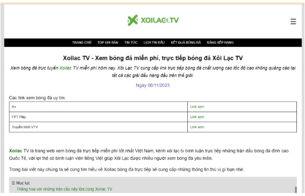 Khám phá trang web TTBD uy tín, chất lượng tại Xoilac TV