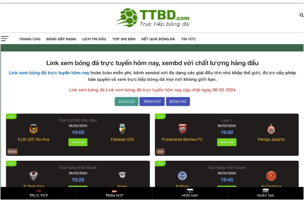 Xem bóng đá trực tuyến - Địa chỉ xem bóng đá với chất lượng hình ảnh, âm thanh hoàn hảo