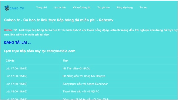 Caheo TV (stopbalesdegoma.org) - Trực tiếp bóng đá hoàn toàn miễn phí