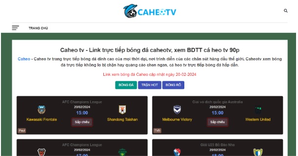 Caheo TV - Địa chỉ cung cấp link xem trực tiếp Ligue 1 không quảng cáo