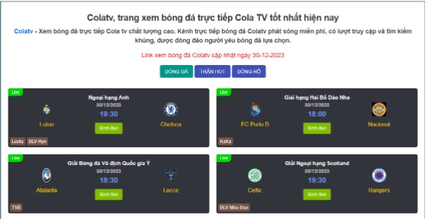 Hướng dẫn xem trực tiếp bóng đá cùng BLV nổi tiếng tại ColaTV