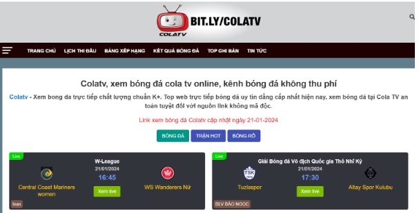 Colatv, địa chỉ giải trí “ruột” của tín đồ môn thể thao vua