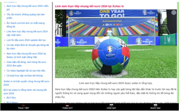 Xem trực tiếp chung kết Euro 2024 - Tận hưởng bóng đá miễn phí