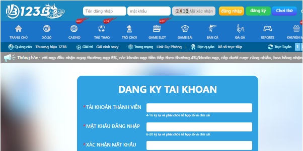 123B Hướng Dẫn Đăng Ký Đăng Nhập Tài Khoản Siêu Nhanh